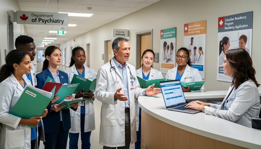 Medical resident studying in library preparing for Canadian licensing examinations