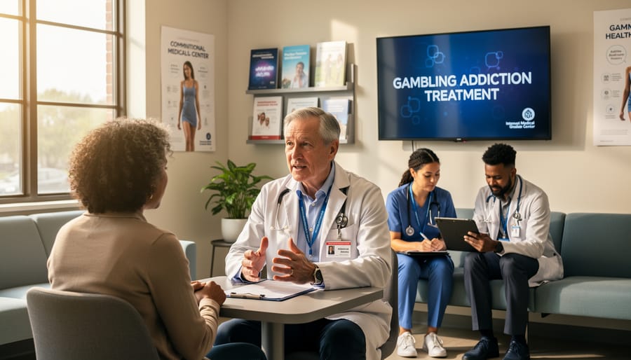 IMG physician conducting compassionate patient consultation in addiction treatment clinic